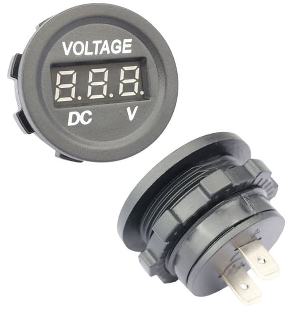 Kjøretøymontert Voltmeter Svart+Gressfarge