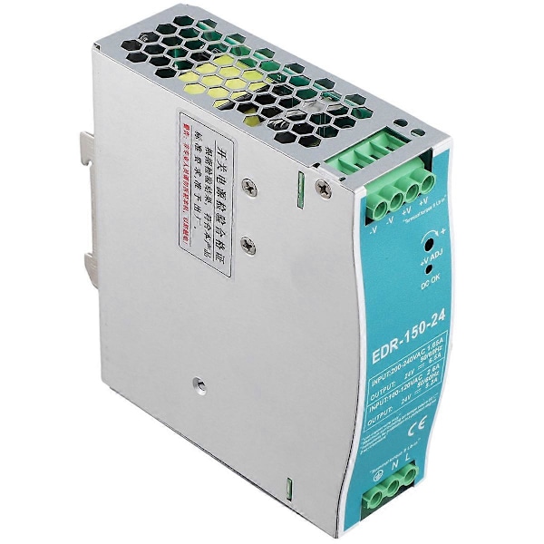 EDR-150W-24V 24V 150W DIN-skinne Strømforsyning AC-DC Driver Spændingsregulator Strømforsyning 100V-240V