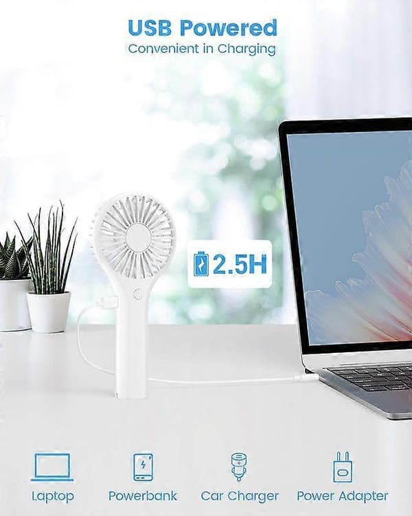 Håndholdt Ventilator Bærbar Mini Ventilator Kraftig Håndventilator med 3 Hastigheder - FARVE: farve 5