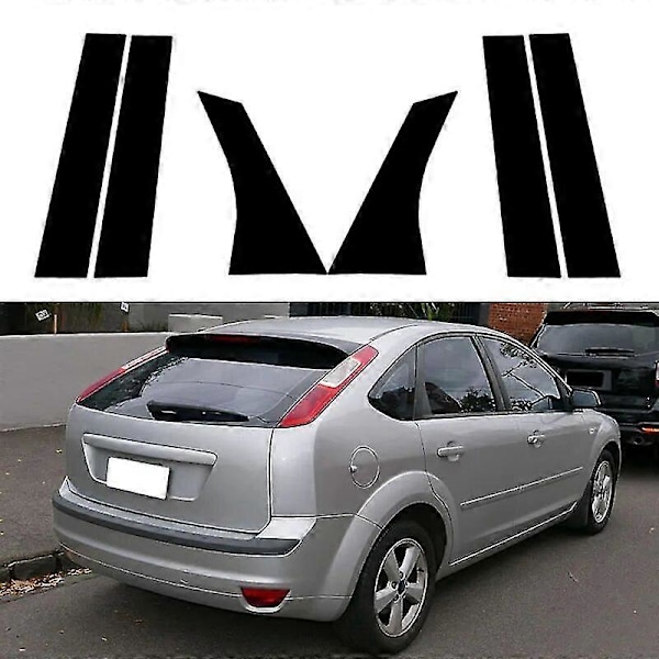 6 kpl Auton Pylväspylväät Oven Ikkunan Koristelistat Tarrat Ford Focus Sedan/Hatchback 2005 2006 2007 2008 2009 2010-2014
