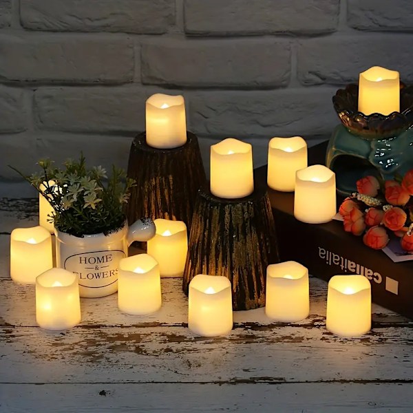 24 stk./sæt Flammeløse LED-lys, Ramadan Kreative Led Tealight, Til Halloween Jul Valentinsdag Dekoration