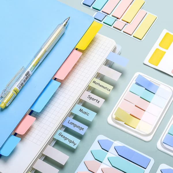 300 st Sticky Tabs, Transparenta Sticky Notes Flags Pastel Bokflikar Skrivbara Annoteringsflikar Morandi Sidmarkörer Klar Index