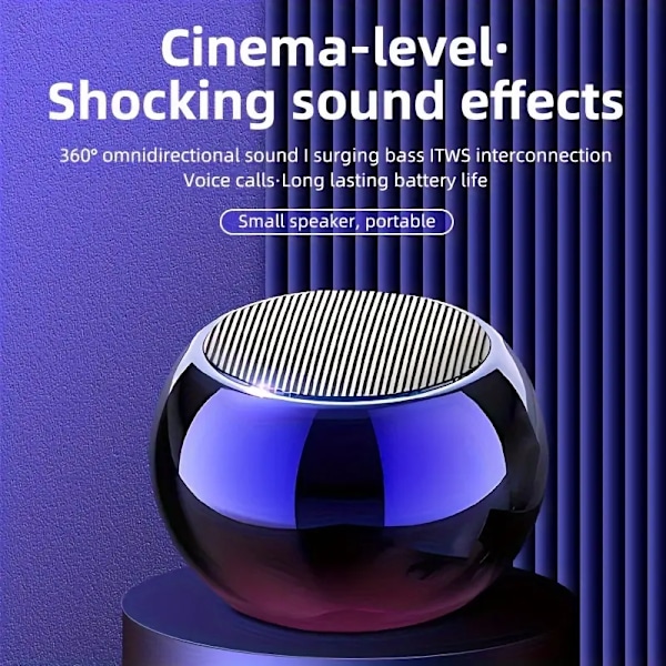 Liten Stålhögtalare: Portabel Musikspelare Mini M3 Trådlös Högtalare Med Subwoofer HD Surroundljud, Utomhus, Kompatibel Med TV-stil-6