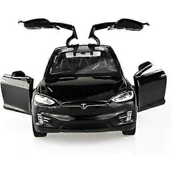1:32 Legering Tesla X90 Bilmodell Trekk Tilbake Elektroniske Lekebiler med Lys og Musikk, Diecast Bil Leke Kompatibel for Tesla Model X, for Tesla Elskere Samle