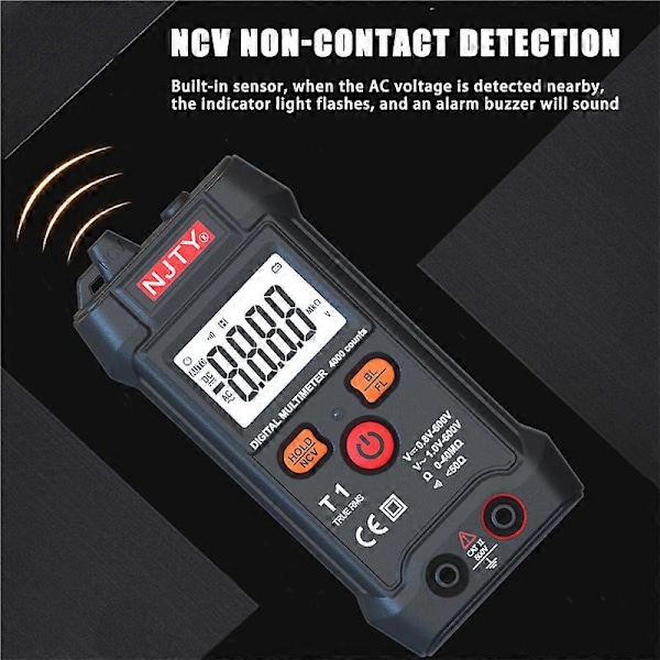 Smart Multimeter Digital 4000 Räknare Mini Biltestare True RMS NCV 600V AC DC Spänningstestare Portabel Elektrisk Mätare