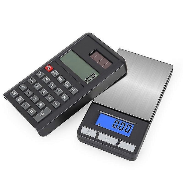 Elektronisk våg med kalkylator 200g 0.01g Precision Digital Smycken Guld Gram Vågar Blå LCD Mini Fickvåg Viktbalans 500g 0.1g