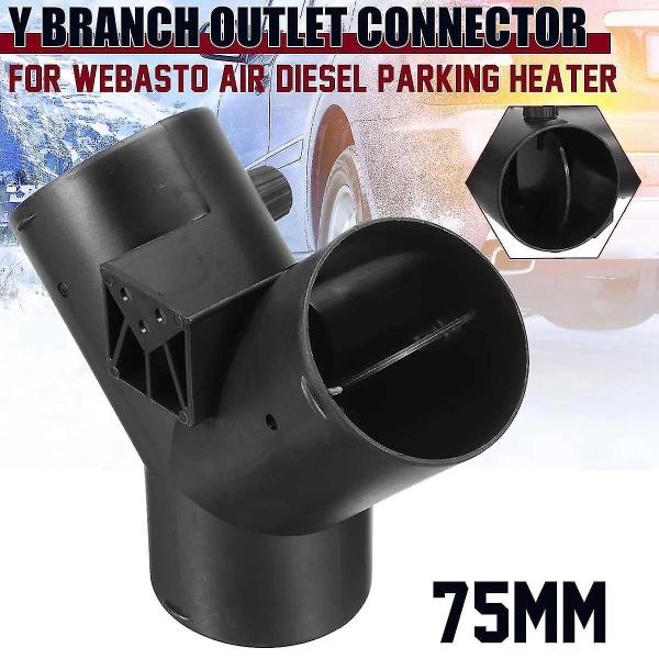 75 mm Y-form Parkeringsvarmer Luftventil Udstødningsstik med dobbelt reguleringsventilklap til Webasto Air
