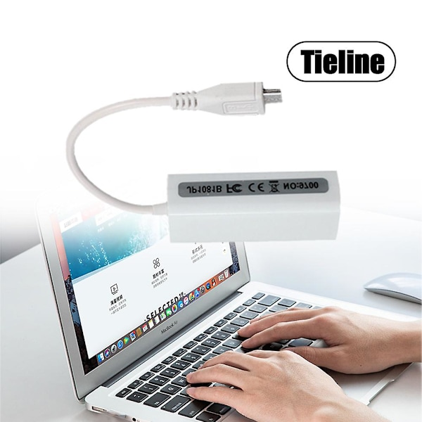 Micro USB 2.0 5P til RJ45 Nettverk Lan Ethernet Kabel Konverter Adapter for Nettbrett PC