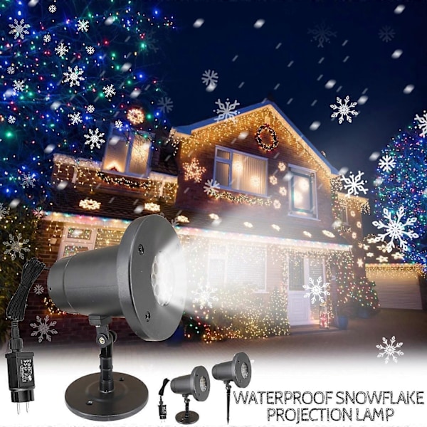 Juleferie Adventskalender Jul Snø Projeksjonslys Led Snøshow Projektor, Juledekorasjon