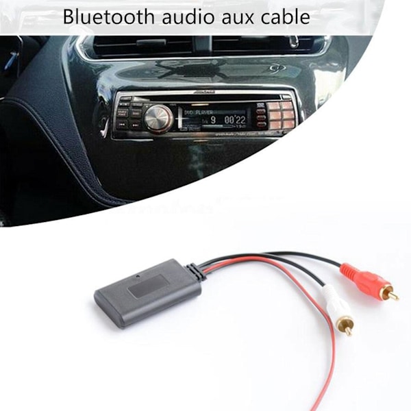 2 kpl Auton Langaton Bluetooth-moduuli Musiikkiadapteri RCA AUX Audiokaapeli Universaali 2RCA-liitäntä Bluetooth-adapteri 5-12V