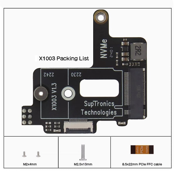 X1003 PCIE-laajennuskortti 5 PCIe:lle M.2 NVMe SSD -laajennuskortti 2242 2230 NVME SSD:lle