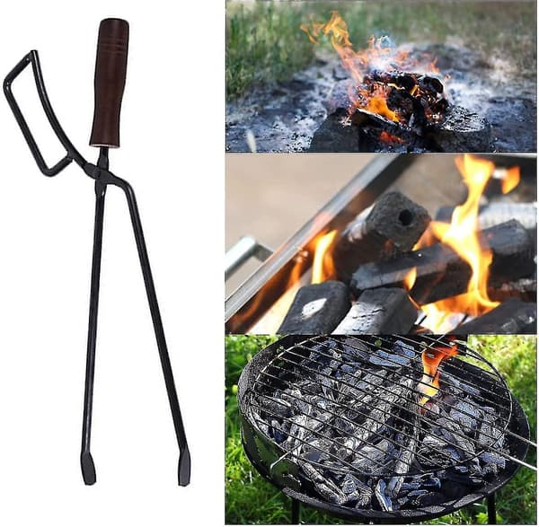 Vedtångar, 40 cm Tunga Vedtångar Eldstad Tillbehör Bestick Eldstad Anti-brännskada