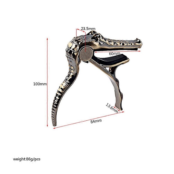Alligatorformad Capo Gitarrplektrum Snabb Ändring Stämklämma Nyckel Trigger Capo Clip-on Stämapparat för Akustisk Elektrisk Gitarr Ukulele Banjo Mandolin K75