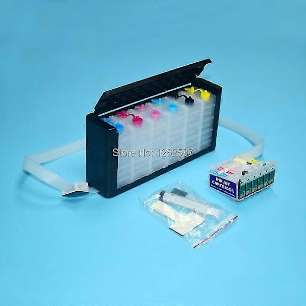 hg Bulk Ink Ciss System för Epson Stylus Photo 1500w 1430 1400 Skrivare Med Auto Reset Chip 79 T0791-T0796