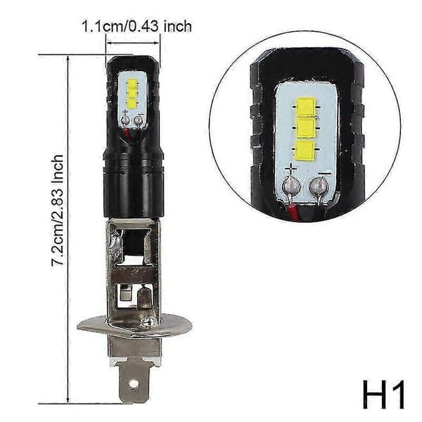 2 x H1 6000k Superljus Vit 6000lm DRL LED Strålkastarsats Helljus