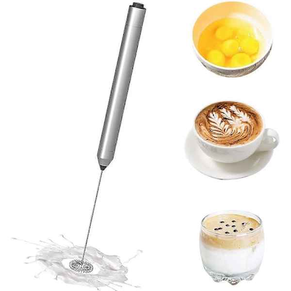 Melkeskummer Håndholdt Batteridrevet Mini Mikser Elektrisk Skummaskin for Kaffe Rustfritt Stål Melkeskummer for Kaffe JP