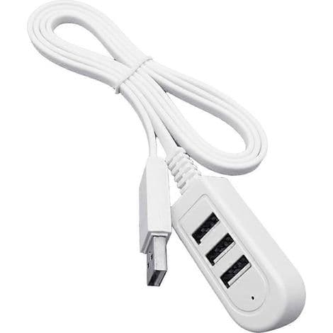 3-portars USB-hubb med 1,2 m förlängningskabel - Datadelning och överföring