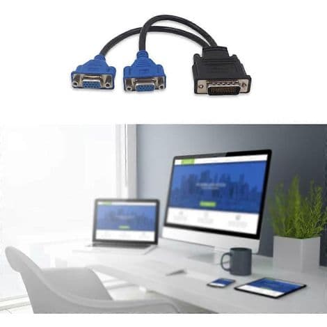 59-pin til 2 VGA splitteradapterkabel for TV-skjerm, optimal kompatibilitet