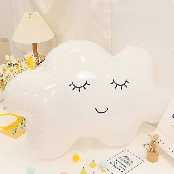 White Cloud Ballonger Skyformet Folie Mylar Ballonger For Temafest Bursdagsdekorasjonsutstyr, 5 stk