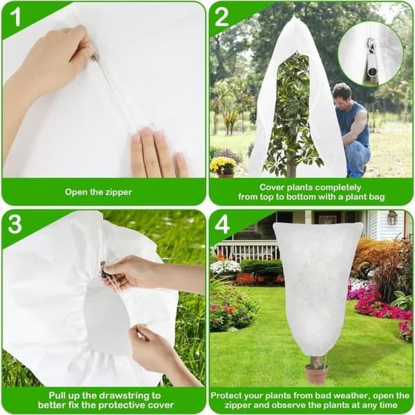 Växtskydd för Utomhusbruk - 2-pack - Vit - 120 x 80 cm - Frostskydd