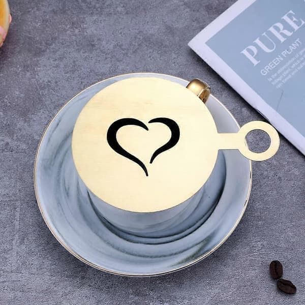 4-delt kaffesabelonsæt i rustfrit stål til latte- og cappuccinopynt
