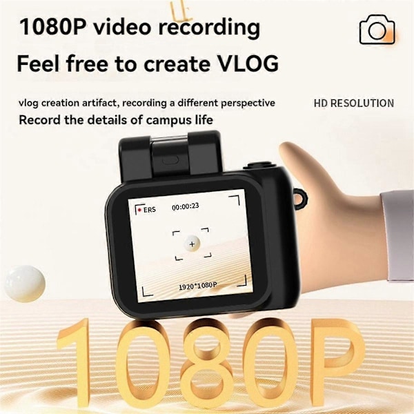 HD1080P Mini Kamera Bærbar Lommekamera med LCD-skjerm og Flash Videoinnspillingsfunksjon
