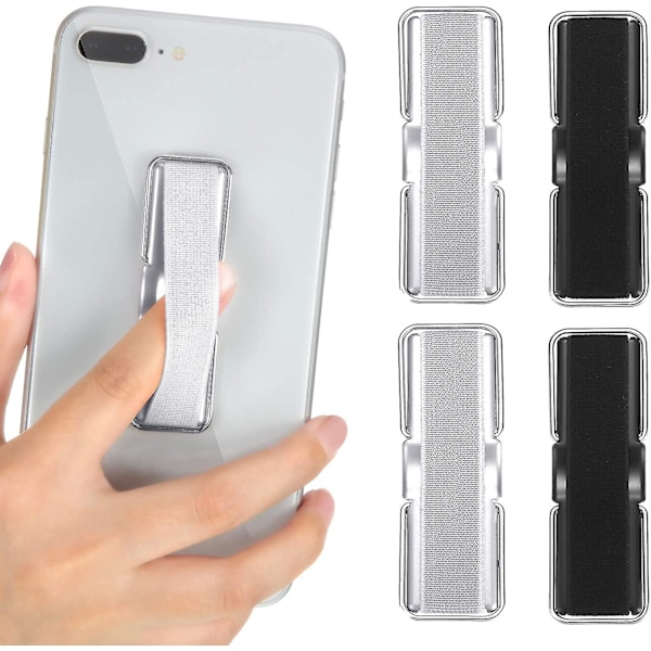 4 Styk Fingerrem Telefonholder Elastisk Fingerholder Mobiltelefon Greb Holder Fingerrem Med Stativ Til Smartphones, Små Tablets