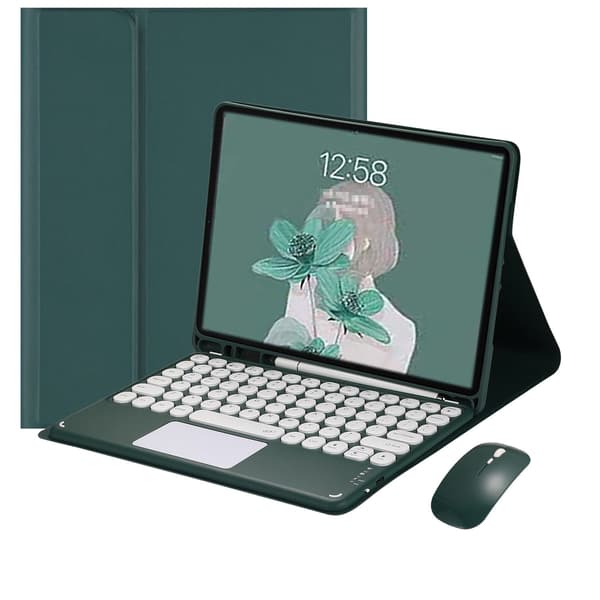 Bluetooth Keyboard Case - Green + Bluetooth Mouse for Samsung Galaxy Tab S8 Ultra 14.6 inch, Compatible with Samsung