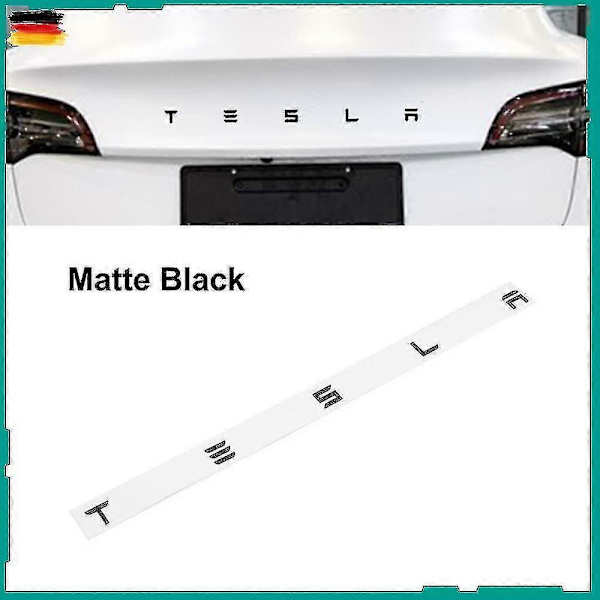 2024 3D Matt Svart Tesla Bokstavs Baklucka Panel Badge För Tesla Model X S