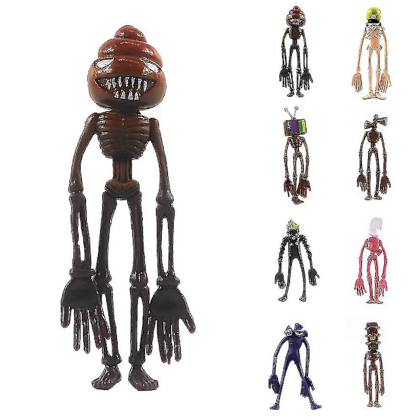 8 stk./sæt Siren Head Action Figure Legetøj Gysermodel Dukke Kage Topper Skrivebords Ornament Fest Dekoration