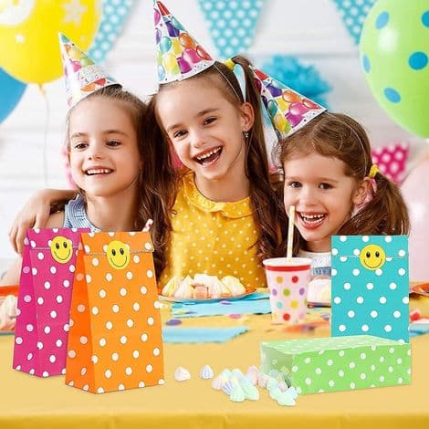 Prickiga presentpåsar i papper - Förpackning med 20 pappersgodispåsar, små presentpåsar, färgglada presentpåsar, DIY-presentpåse i papper för B
