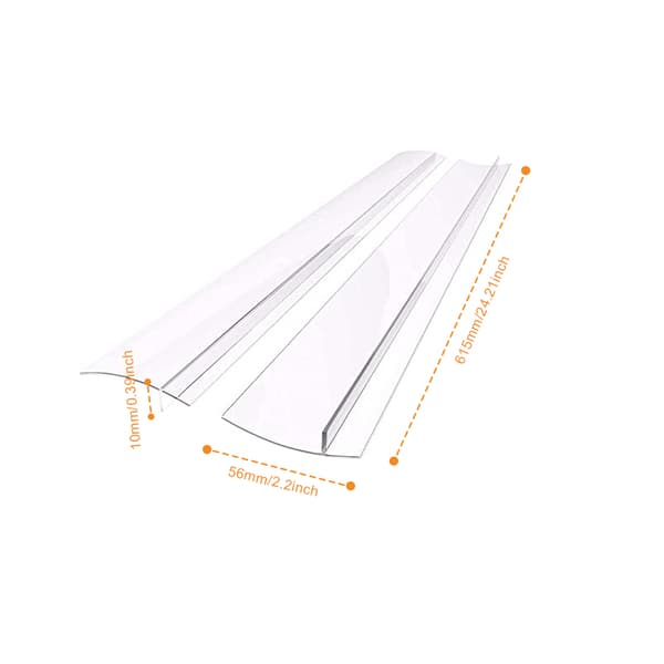 Transparent Spislist - Håll rent mellan spis och köksbänk, 61,5 cm 2-pack