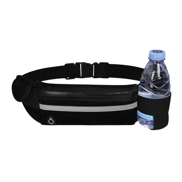 Utendørs sport mobiltelefon midje bag vanntett veske utstyr fitness vann flaske oppbevaring bag-jbk Black