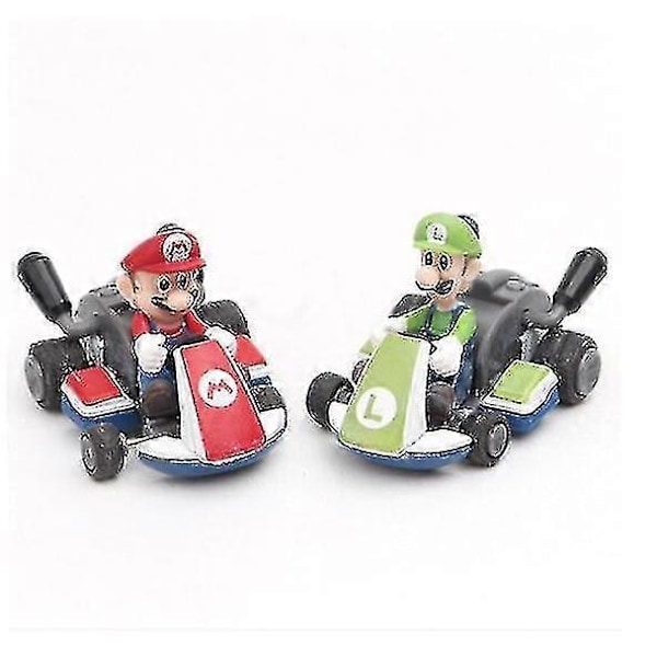8 stk Super Mario Kart Træk-Tilbage Biler Luigi Toad Bowser Prinsesse Figur Legetøj til Børn