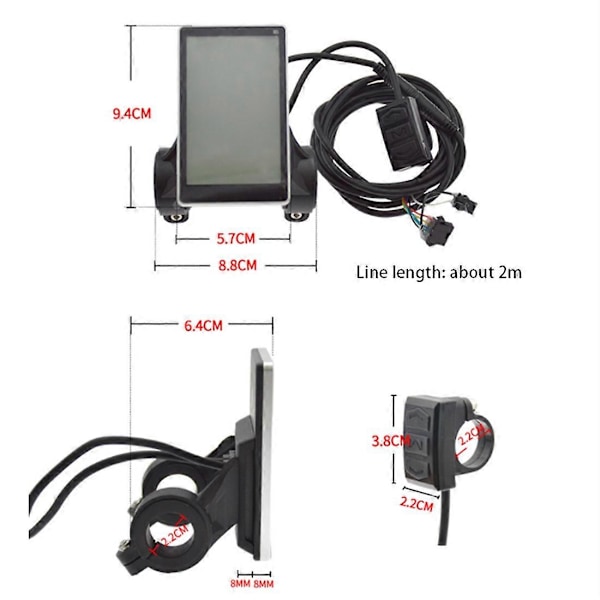 36-60V Elektrisk LCD M5 Display Mätare Smart KT Cykel Modifiering Motorcykel Pa