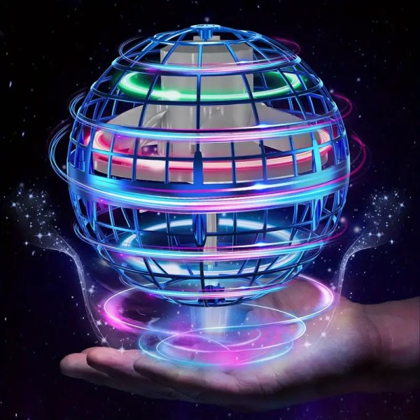 2023 lentävä pallolelu, magic bumerangipallo LED-valolla, käsin ohjattava Space Hover -perhopallopallo