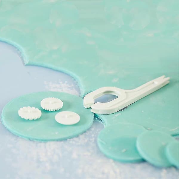 Fondantkutter og preger, 3 utskiftbare hjul, matvaregodkjent plast, hvit 1 stk