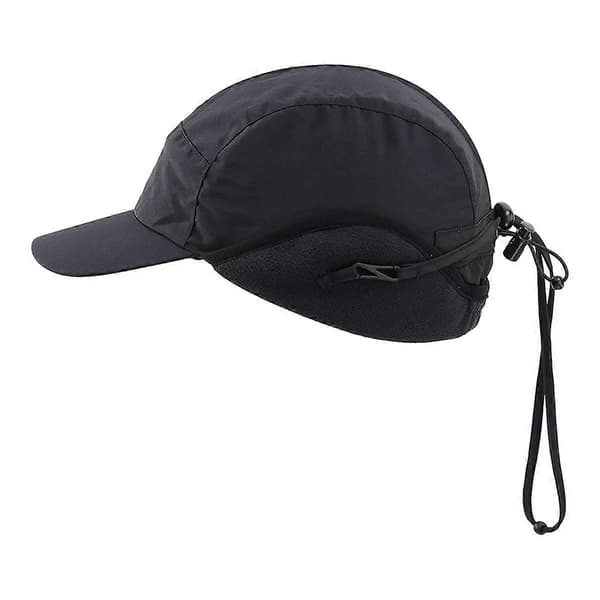 Vanntett Vinterlue Varmt Polyesterfôret Øreklaffer Baseball Caps, Svart