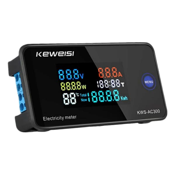 110 Volt 50V~ 100A Digital Amperemeter effekt Voltmeter Amperemeter Watt KWH Temperaturmåler Tidsmultimeter - 300-100A Lukket