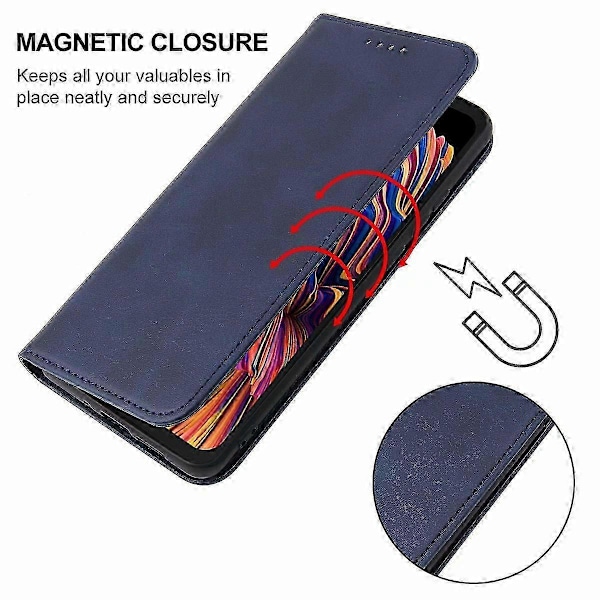 For Samsung Galaxy Xcover Pro Magnetisk Lukking Lær Telefonveske