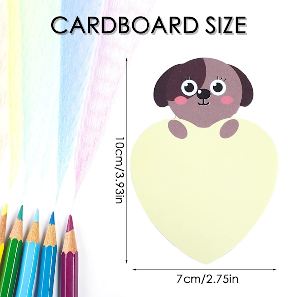 Søde Dyre Sticky Notes, 8 Pak Tegneserie Sticky Notes Dyr Form Markører Flags Selvklæbende Memo Pads 200 Ark