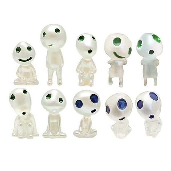 10 stk Lysende Alver Mini Figurer Akvarium Dekor Kodama Gløder i Mørket Figurer Hage Mikro Blomst Pottet Landskap Ornament - FARGE: Blå 10 stk