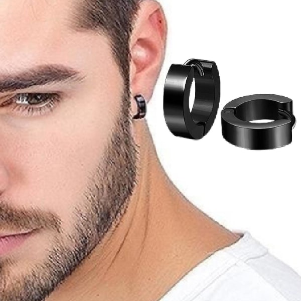 4 par øreringe sæt sikkert populære rustfrit stål rustfrit stål håndvægt ørestud kompatible mænd