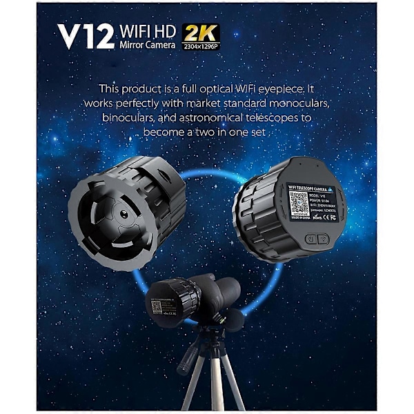 2K 4 Million High-Definition WiFi Elektroniske Okularer, Teleskoper, Fuglekiggeri og Andet Generelt-