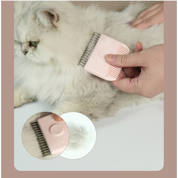 Multifunktionel Pelsfjernelseskam til Katte og Hunde - Sikker og Effektiv Pelspleje Pink