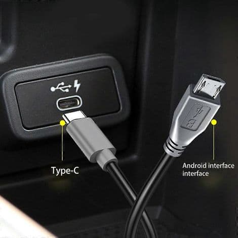 30 cm Micro USB hona till USB Typ C hane laddningskabel för telefon