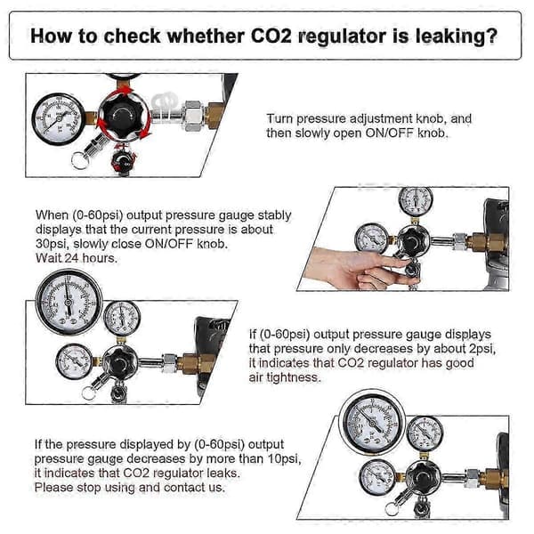 CO2 Regulator Dobbelt Trintryk Måler til Fadølsanlæg med CGA-320 & Trykaflastningsventil, 1/4 & 5/16 Tommer Studser