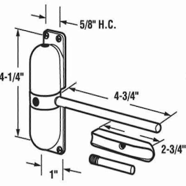 Justerbar Overflate Montert Automatisk Fjær i Hvit Sink Legering, 20-70 kg