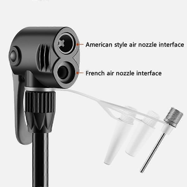 160PSI Högtrycks Fotpump Bärbar Cykel Luftpump med Lufttrycksmätare