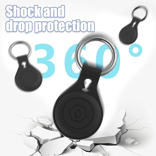 Airtag Case / Holder with Keychain Black